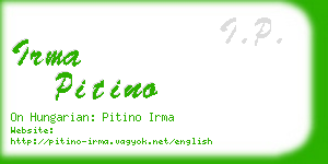 irma pitino business card